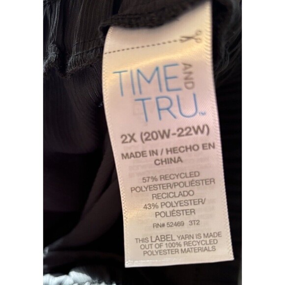 Woman Plus Size Vacation Cover Up Black Pants Time and Tru Size 2X 20w-22w NWT - Picture 7 of 7